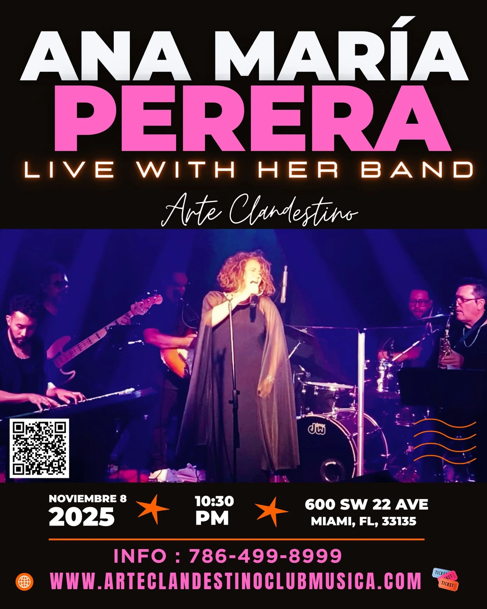 Ana Maria Perera en concierto en el Arte Clandestino Music Club