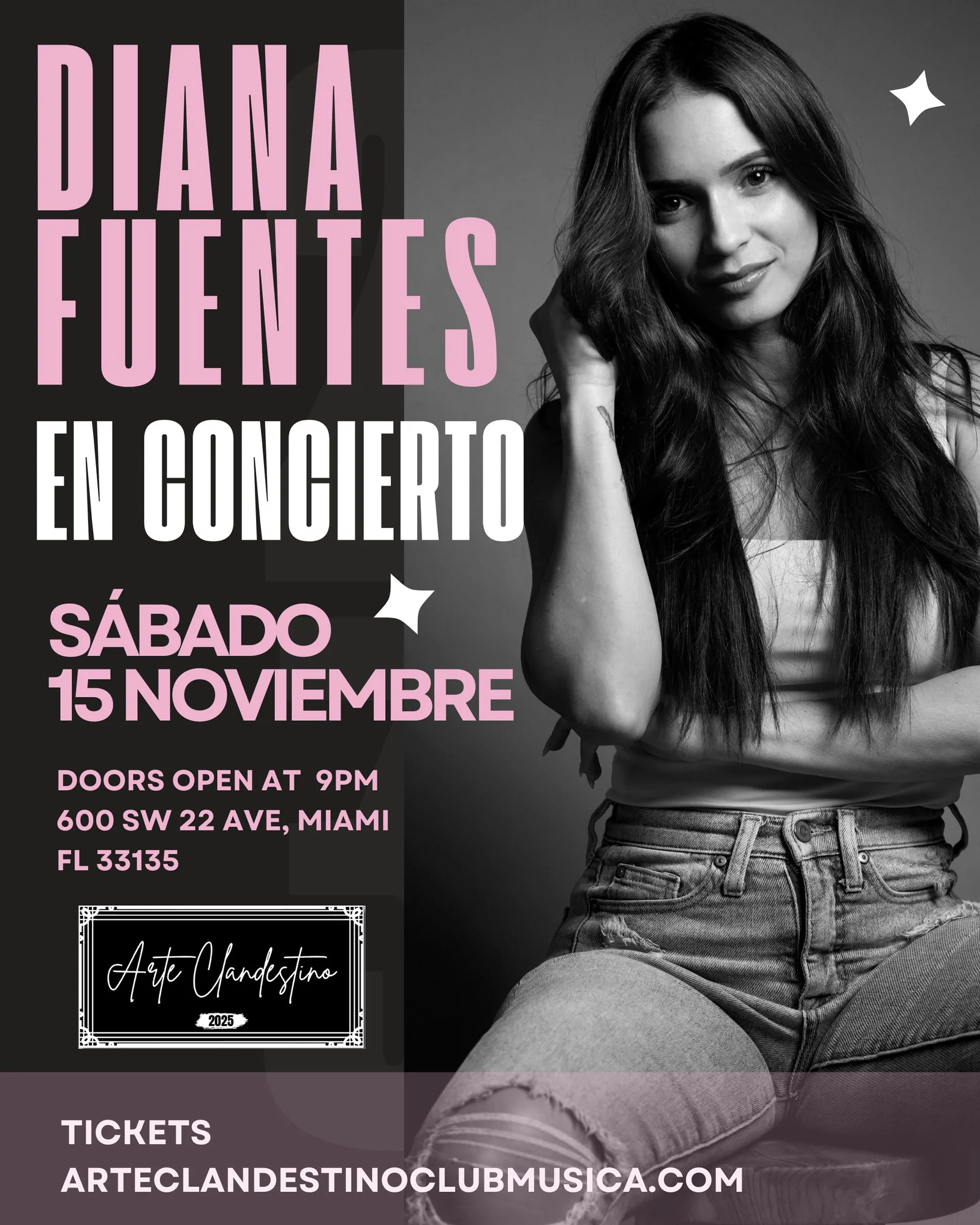 Diana Fuentes en concierto en el Arte Clandestino Music Club