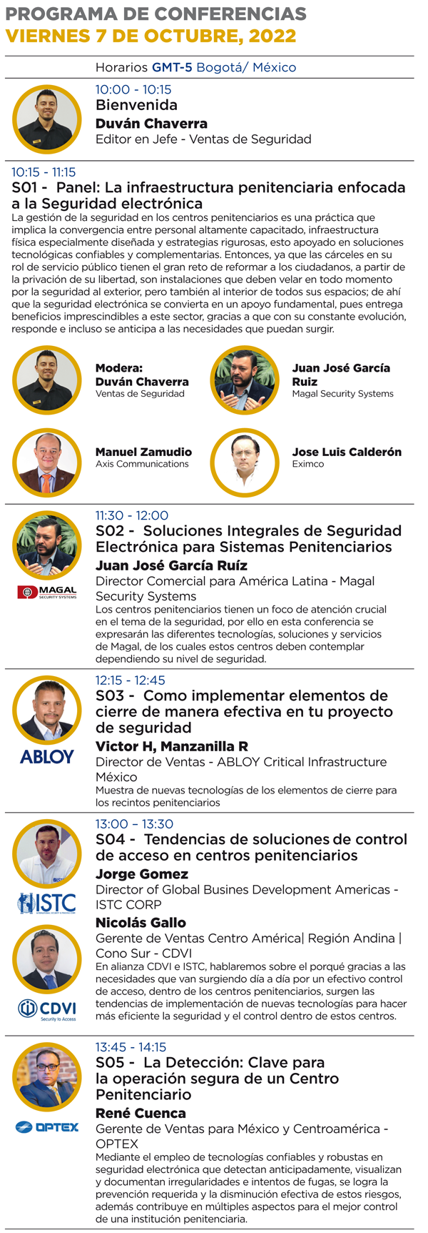 Conferencias y muestra comercial sobre sistemas de seguridad carcelarios